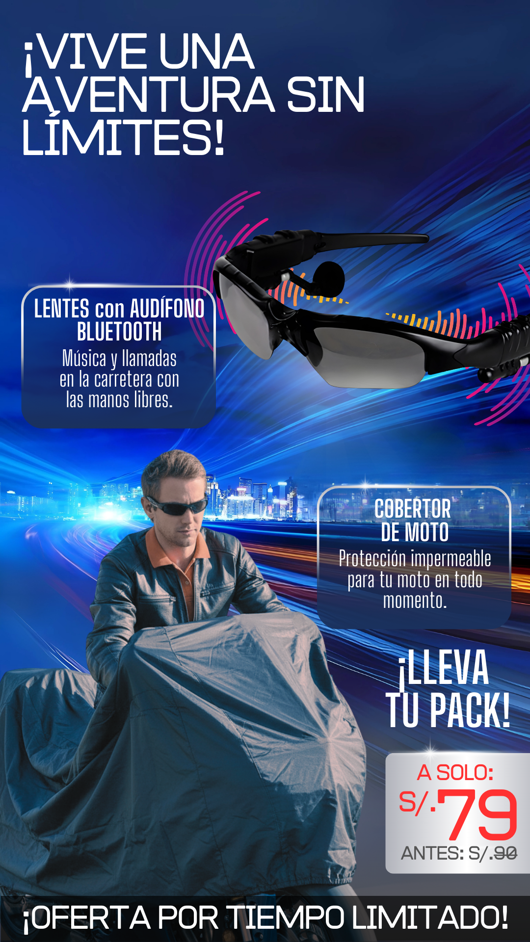 Lentes biker + Manto cobertor